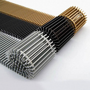 Решетки для внутрипольных конвекторов Алюминий анодированный рулонное/продольное исполнение Золотой, чёрный, бронза светлая/тёмная  h-370